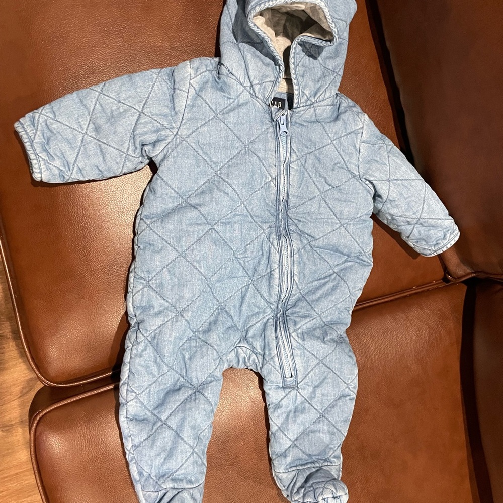 GAP Light Blue Quilted Kids Footie